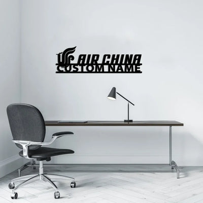 Air China Airlines aviation design on durable metal with painted finish metal wall sign.