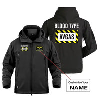 Thumbnail for Blood Type AVGAS Military Jackets (Customizable) aviation design printed on heavy cotton shell with field-style pockets milit.