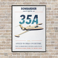 Thumbnail for Bombardier Learjet 35A vertical canvas print - framed - white background