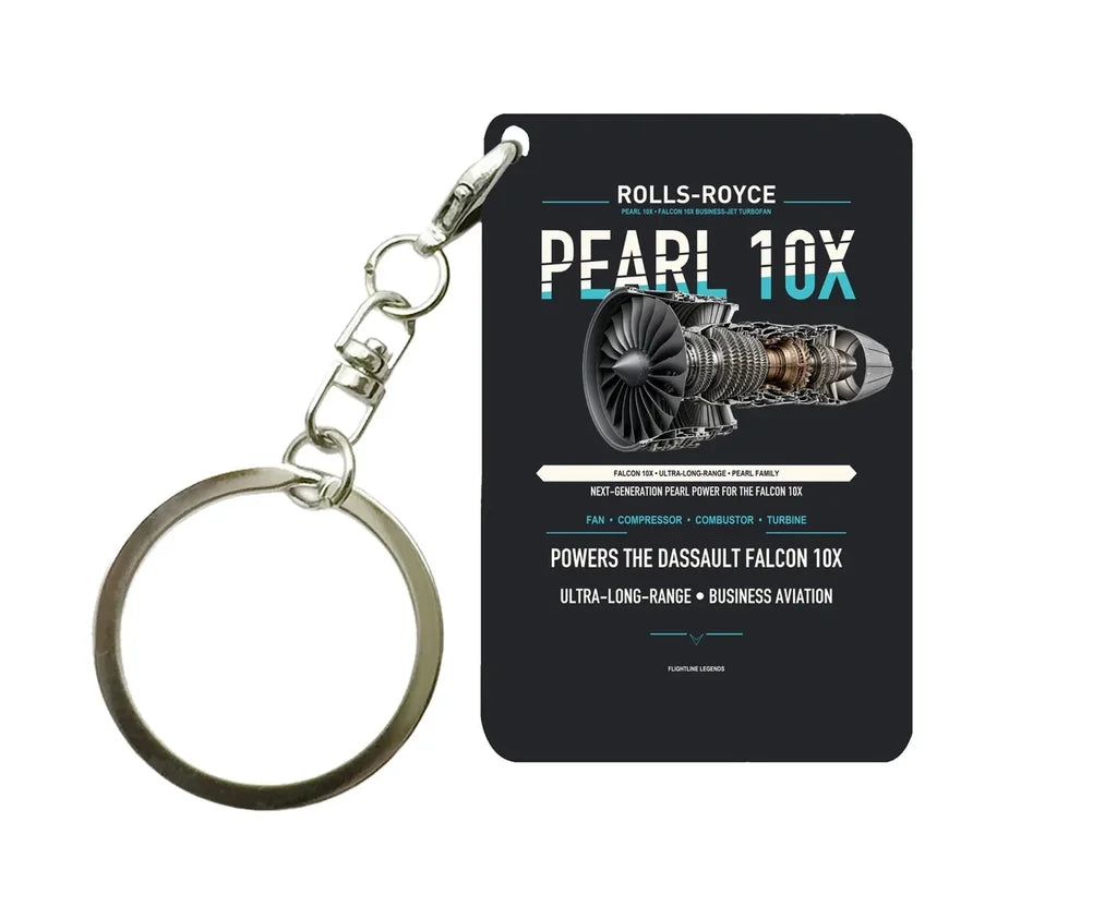 PEARL 10X Key Chain design on black key chain