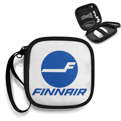 Finnair Airlines Portable aviation design portable headphone bag, padded polyester construction.