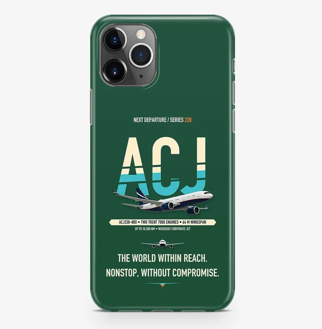 Airbus ACJ330neo Case ProMax design on dark green iphone case promax