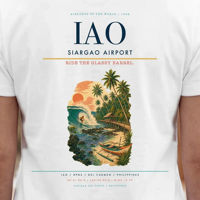 Siargao Airport (IAO) double-side t-shirt design close-up cover