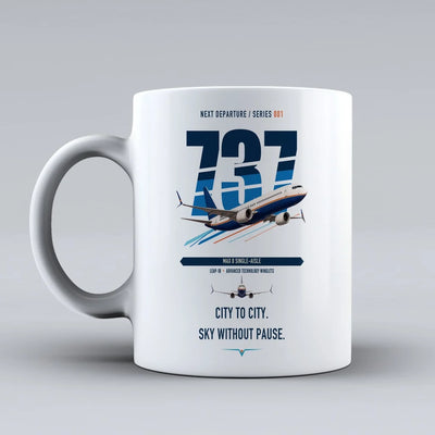 Boeing 737 MAX 8 double-side print on white ceramic mug