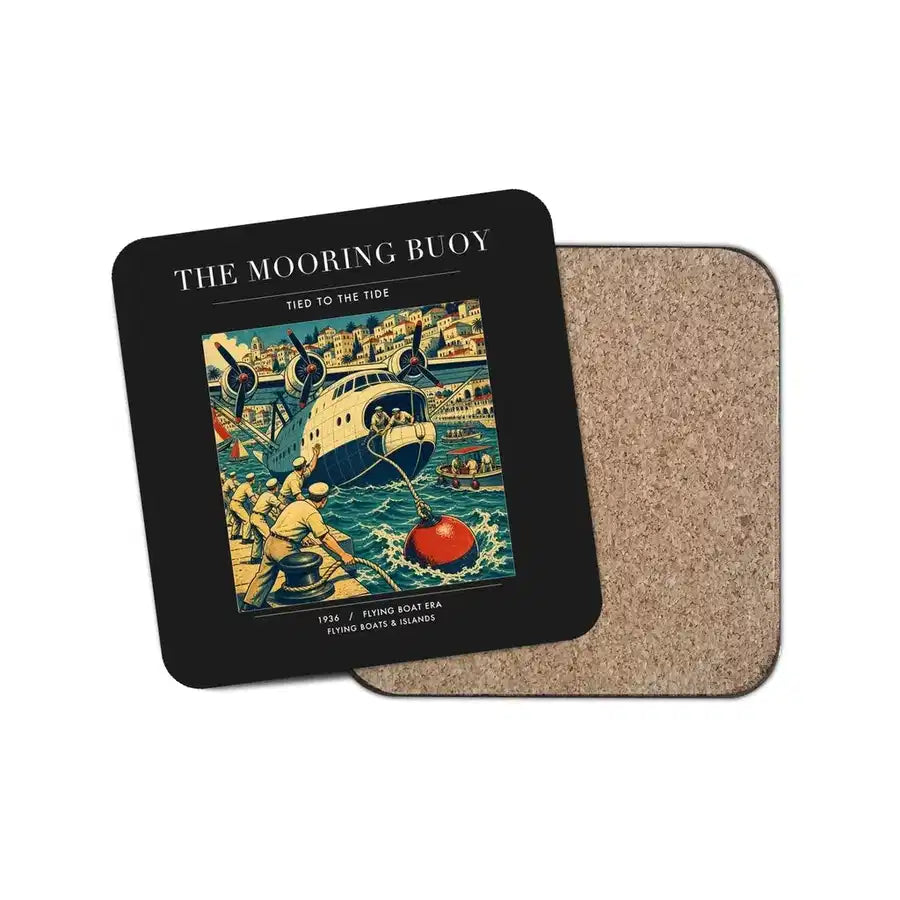 The Mooring Buoy - Designed Coasters design on black 1-piece