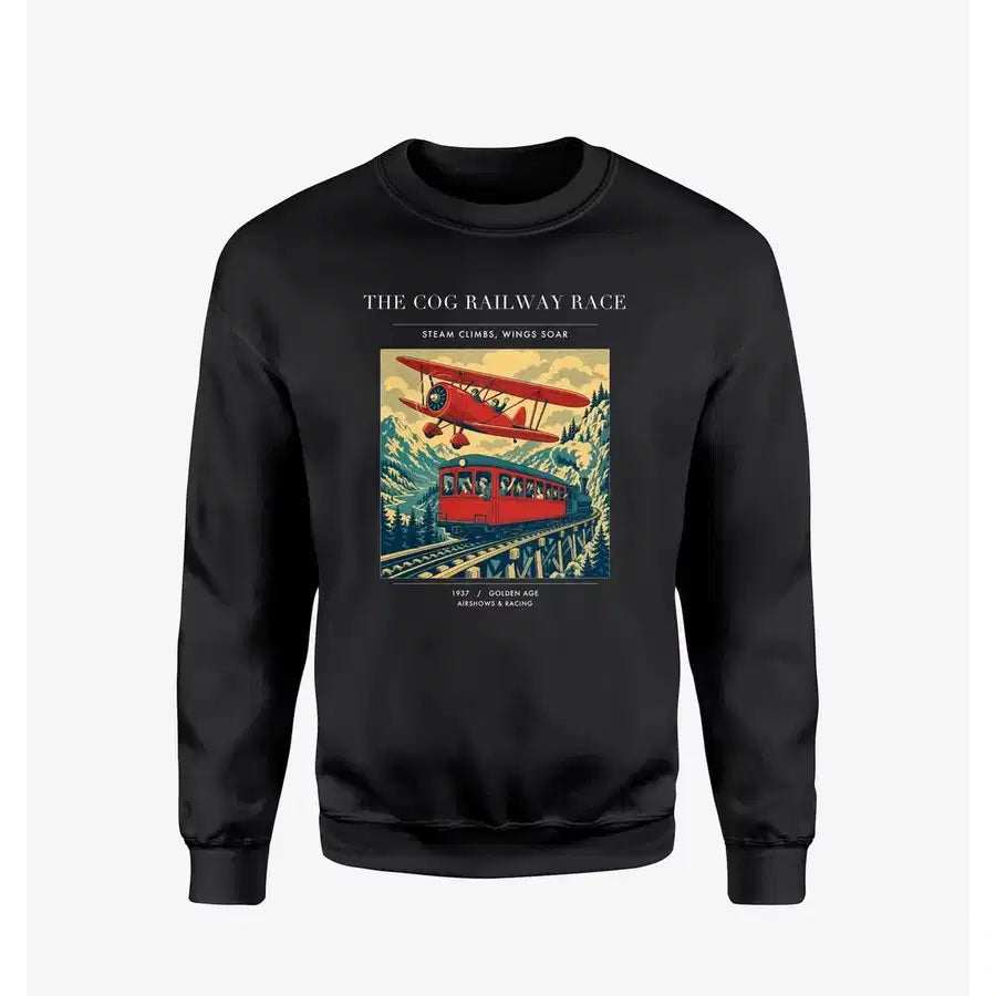 VINTAGE G4347 - The Cog Railway Race - Designed Sweatshirts design on black