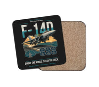 Thumbnail for F-14D Tomcat design on black 1 piece coaster