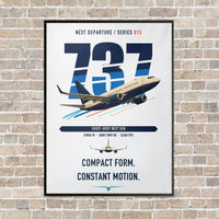 Thumbnail for Boeing 737-700 NG vertical canvas print - framed - white background