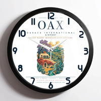 Thumbnail for Oaxaca International Airport (OAX) design on white framed wall clock