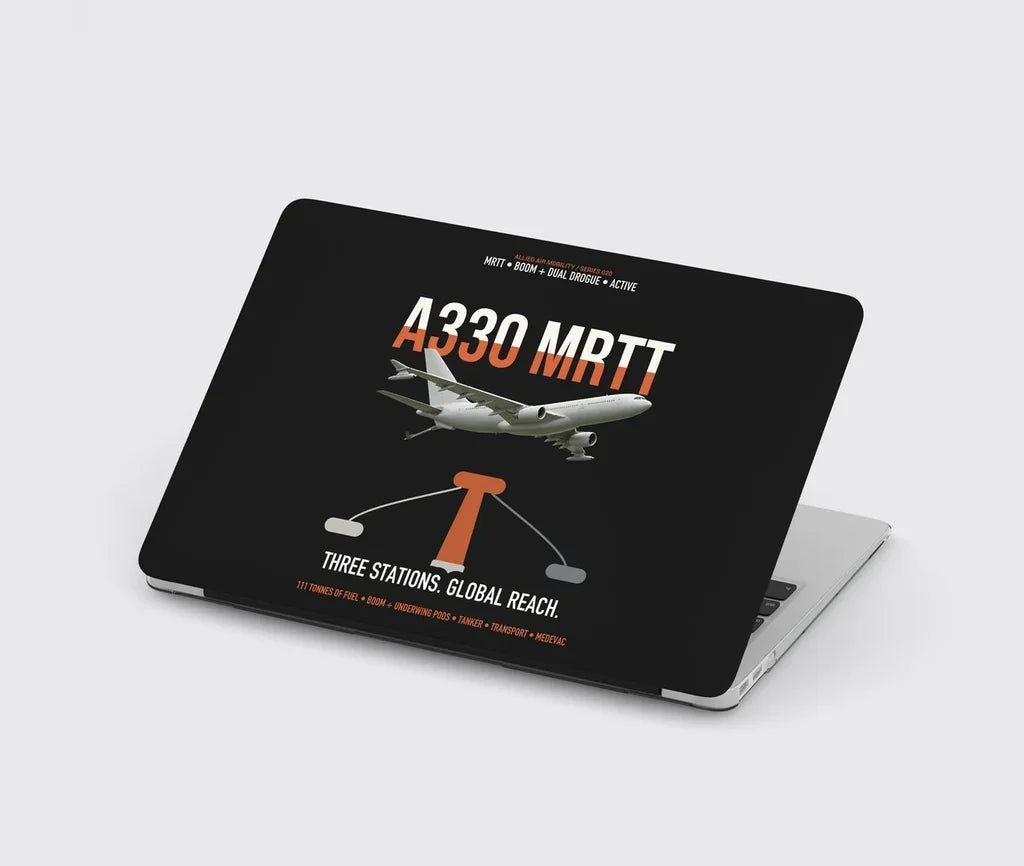 Airbus A330 MRTT design on black MacBook case