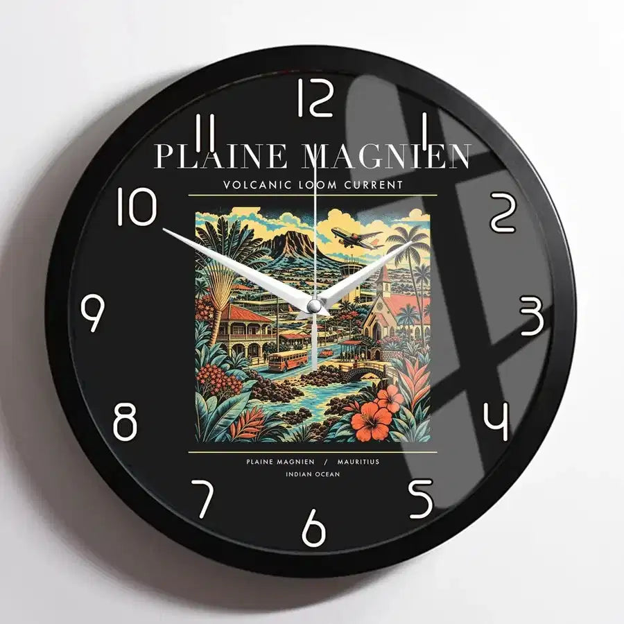 PLAINE MAGNIEN - Poster - Wall Clock Framed - Black