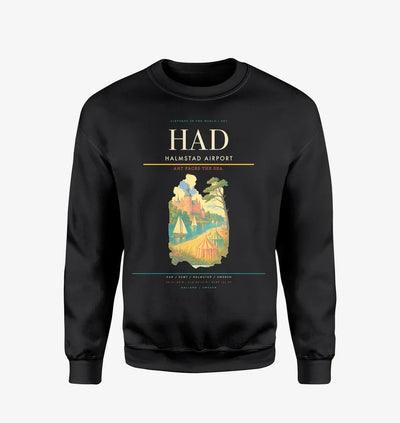 Halmstad Airport (HAD) design on black sweatshirt