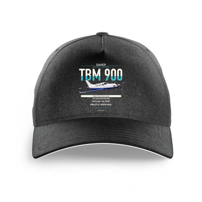 Daher TBM 900 design on black printed hat