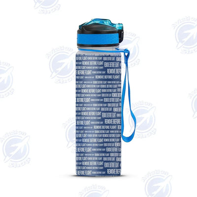 Remove Before Flight 3Blue Sports aviation design on sport kettle, insulated bottle with sport spout.