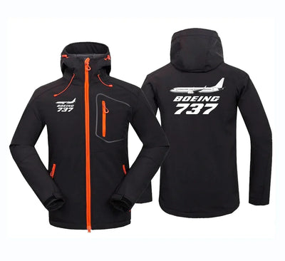 The Boeing 737 aviation design printed on warm polar fleece polar fleece jacket.