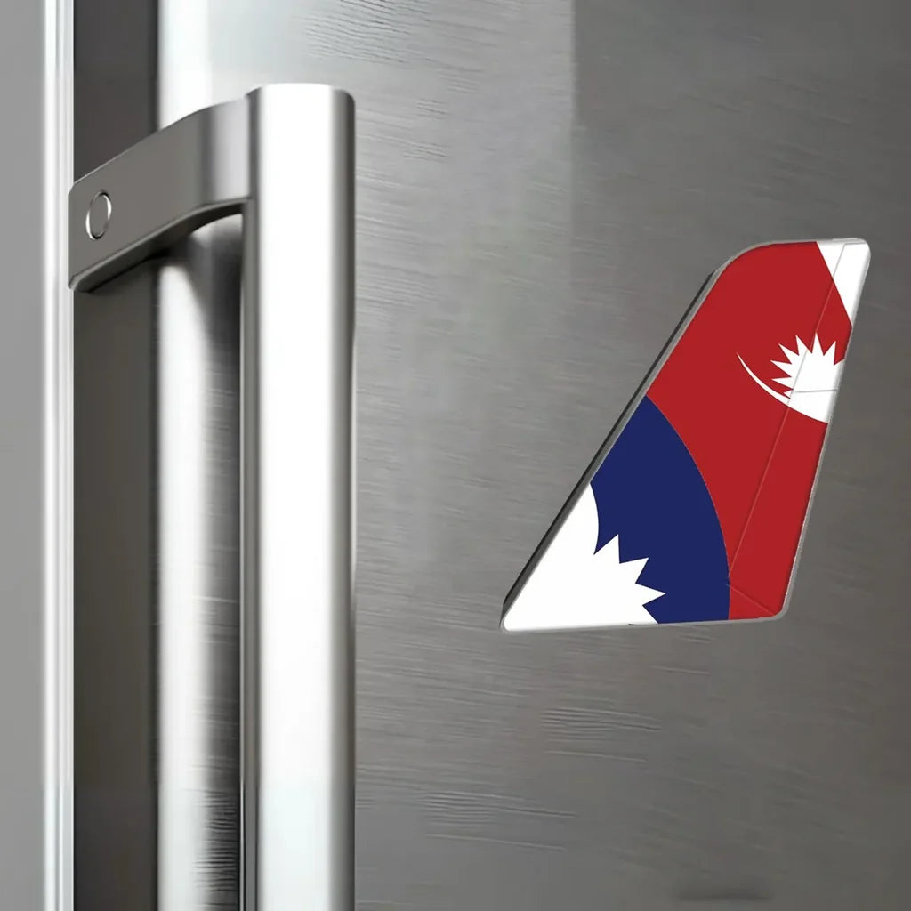 Nepal Airlines aviation design tail magnet in 3D metal with magnetic back.