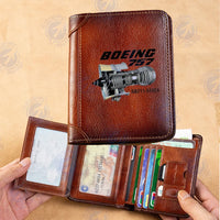 Thumbnail for Boeing 757 & Rolls Royce Engine (RB211) aviation print leather wallet, leather.