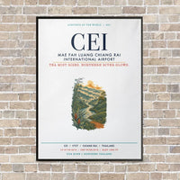 Thumbnail for Mae Fah Luang Chiang Rai International Airport CEI vertical canvas print - framed - white background