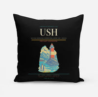 Thumbnail for Malvinas Argentinas International Airport (USH) design on black pillow
