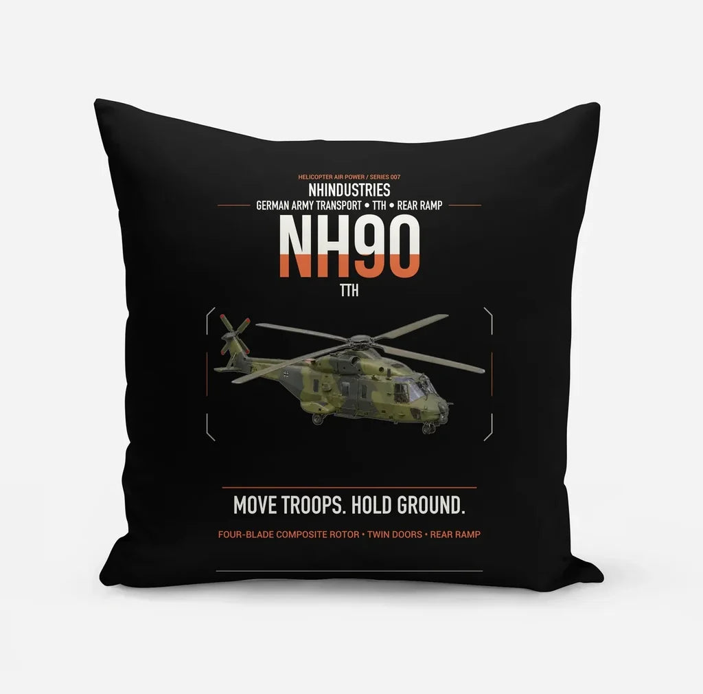 NHIndustries NH90 TTH design on black pillow