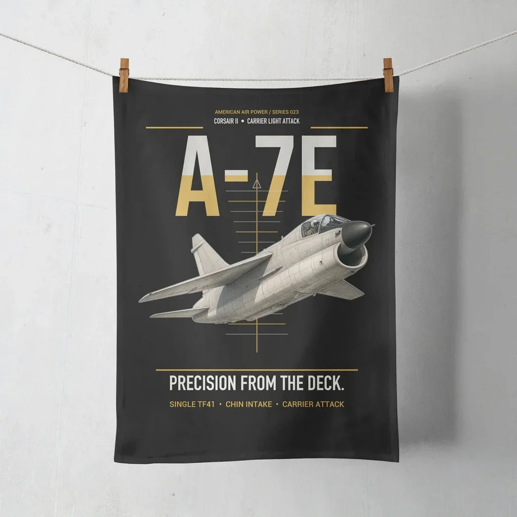A-7E Corsair II design on black towel