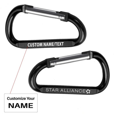 Star Alliance Airlines aviation aluminum alloy carabiner key chain in aircraft-grade aluminum.