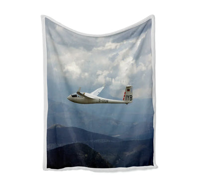 Cruising Glider Bed Blankets & aviation print on soft fleece blanket.