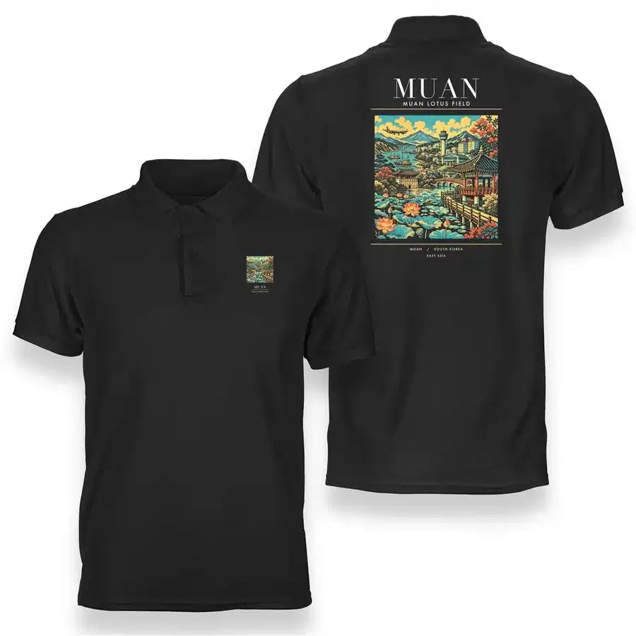 MUAN - Poster - Double-Side Polo - Black