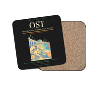 Thumbnail for Ostend-Bruges International Airport (OST) design on black 1 piece coaster