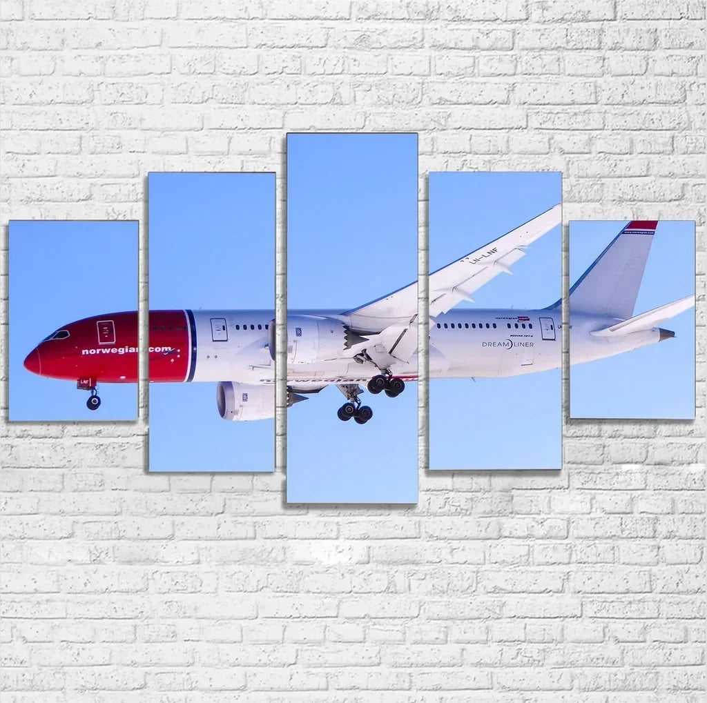 Norwegian Boeing 787 canvas - Multiple (5 Panels)