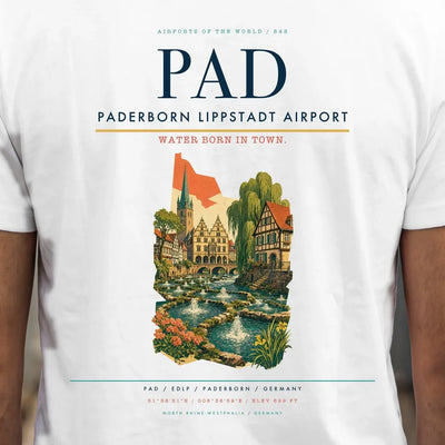 Paderborn Lippstadt Airport (PAD) double-side t-shirt design close-up cover