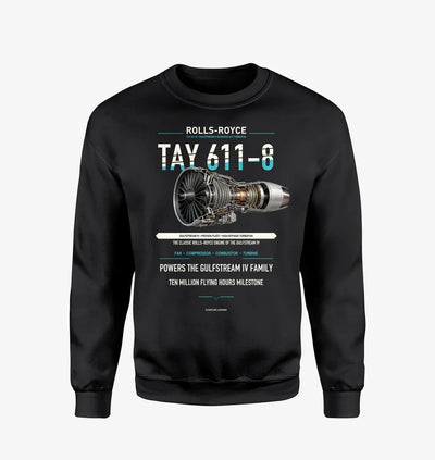 TAY 611-8 design on black sweatshirt