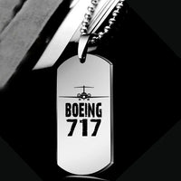 Thumbnail for Boeing 717 & Plane aviation necklace, polished metal body with engraved detail.