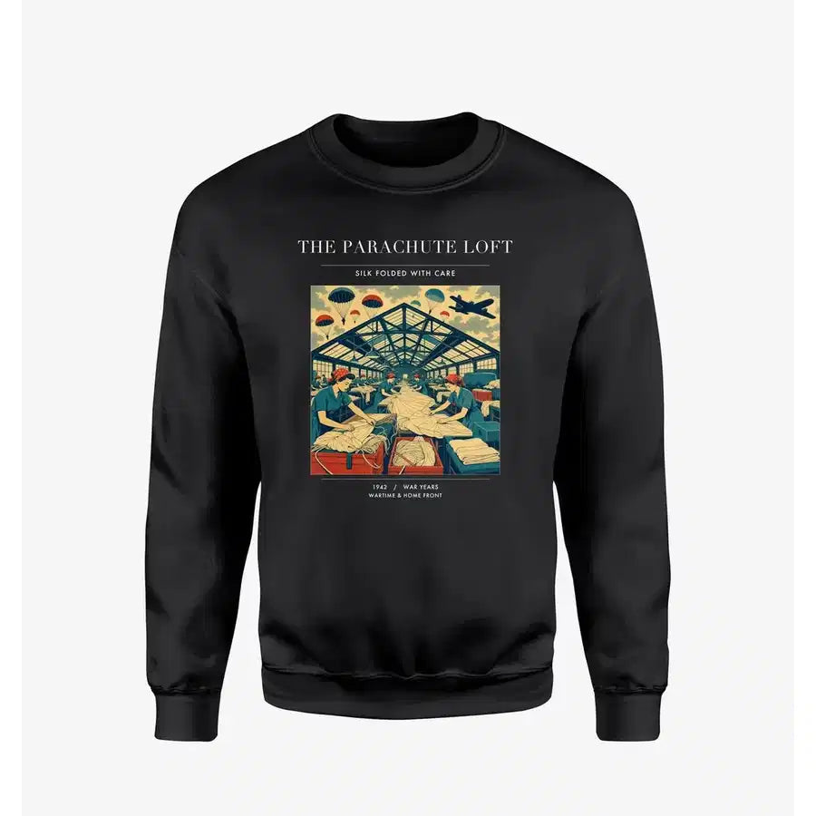VINTAGE G4508 - The Parachute Loft - Designed Sweatshirts design on black