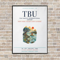 Thumbnail for Fuaʻamotu International Airport TBU vertical canvas print - framed - white background