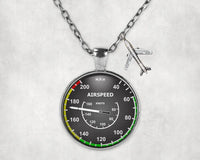 Thumbnail for Airspeed 2 aviation-themed necklace, polished stainless steel.