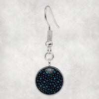 Thumbnail for Side view of Many Airplanes Black aviation earrings in hypoallergenic alloy, polished finish.