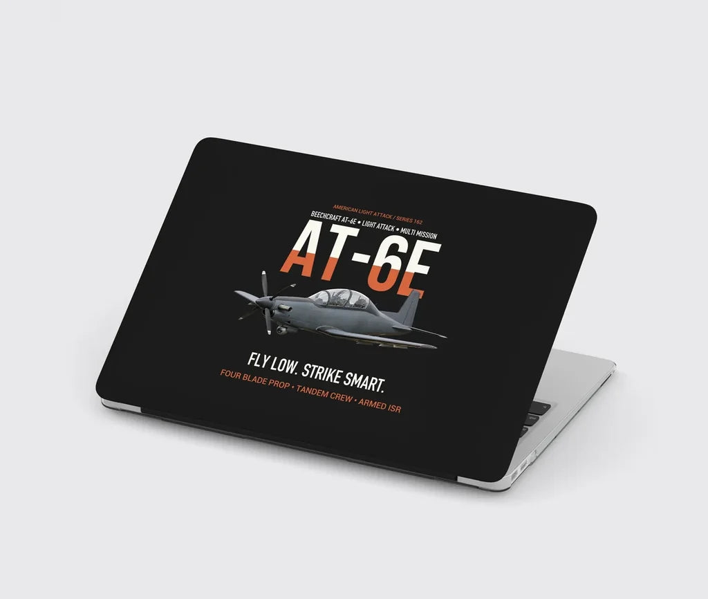 AT-6E Wolverine Light Attack design on black MacBook case