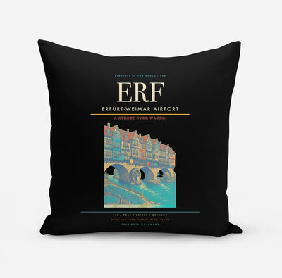 Erfurt-Weimar Airport (ERF) design on black pillow