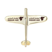 Thumbnail for Oman Airlines Airplane Shape aviation-themed airplane-shape brooch, polished alloy.