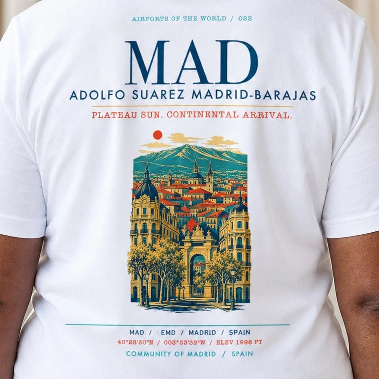 Madrid Airport MAD double-side t-shirt design cover