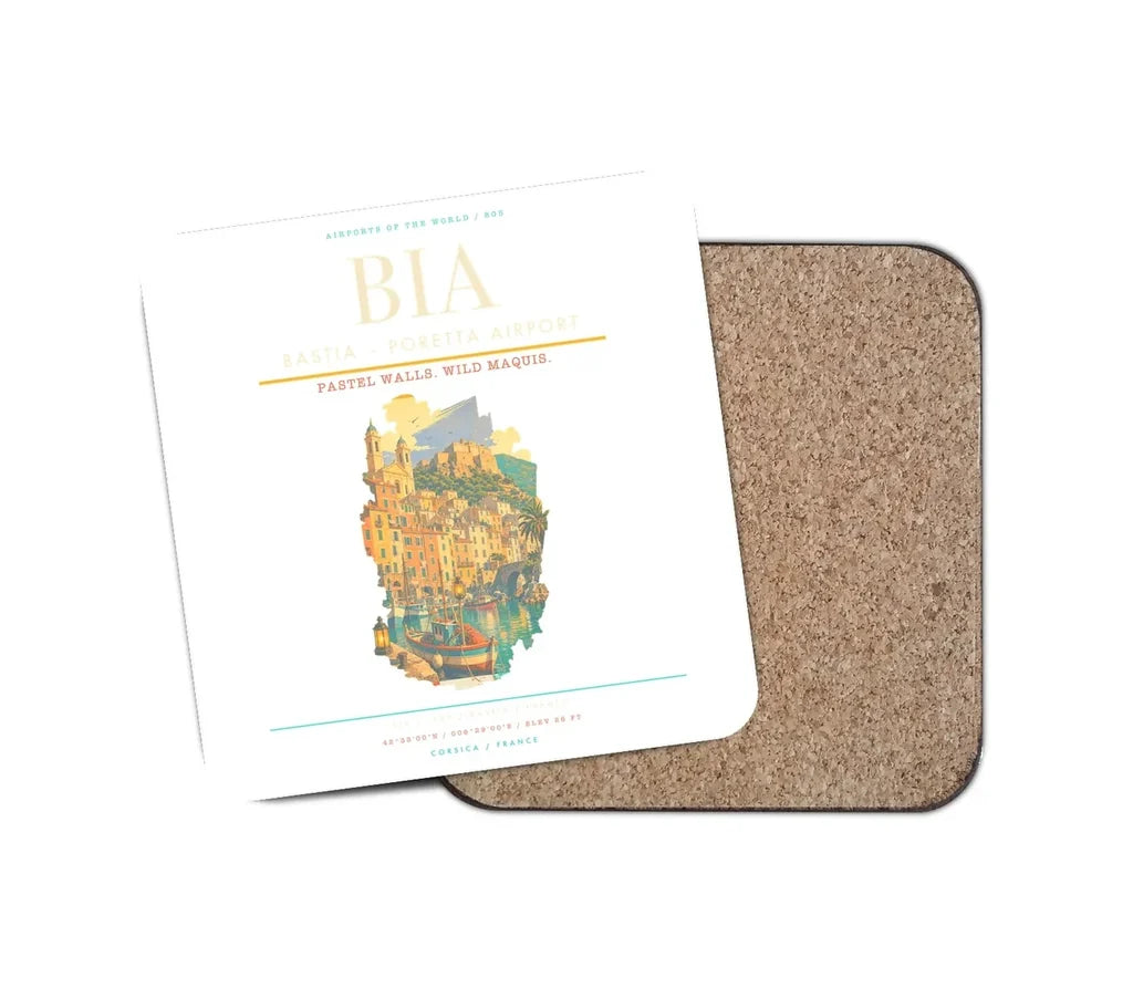 Bastia  Poretta Airport BIA Coaster 1-Piece - White