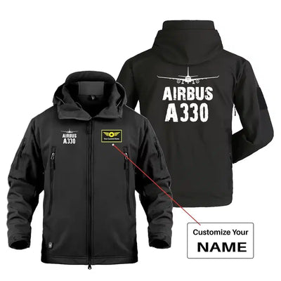 Airbus A330 & Plane Military Jackets (Customizable) aviation design printed on heavy cotton shell with field-style pockets mi.
