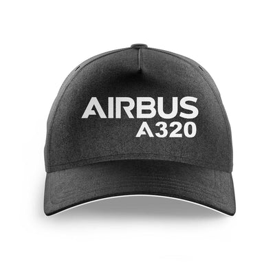 Airbus A320 & Text aviation embroidery on durable cotton printed cap.
