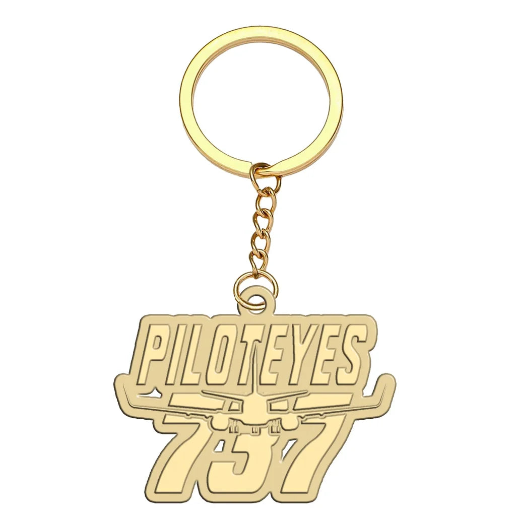 Amazing Piloteyes737 aviation hollow key chain in polished alloy.