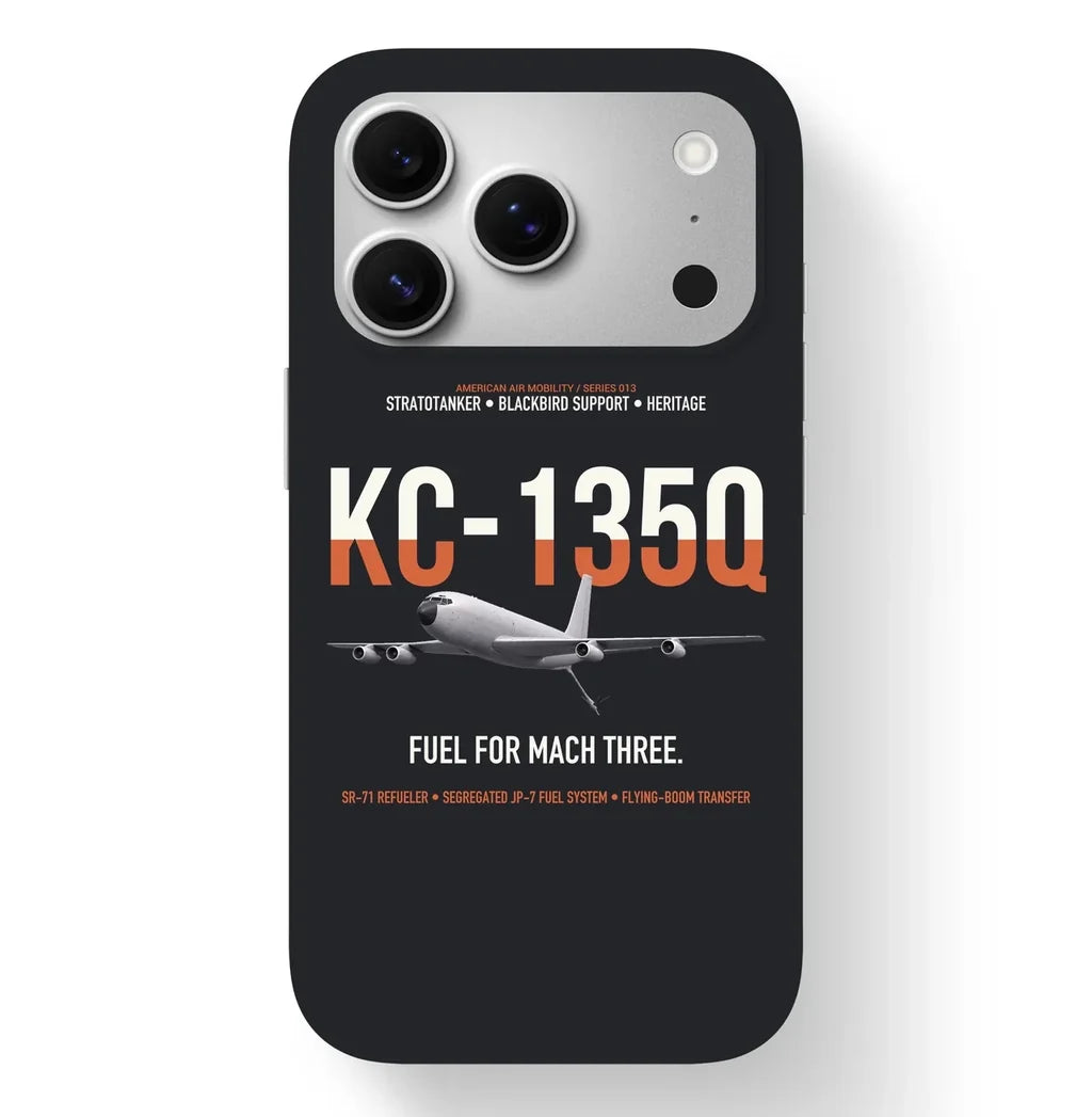 KC-135Q Blackbird Tanker design on black magsafe iphone case, for iPhone 17 Pro