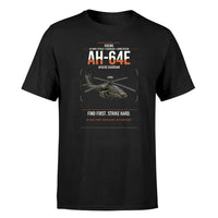 Thumbnail for Boeing AH-64E Apache Guardian design on black t-shirt, single-side print