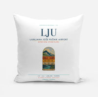 Thumbnail for Ljubljana Jože Pučnik Airport (LJU) design on white pillow