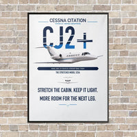 Thumbnail for Cessna Citation CJ2+ vertical canvas print - framed - white background