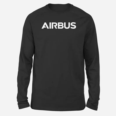 Airbus & Text Long-Sleeve aviation design printed on soft cotton long-sleeve T-shirt.